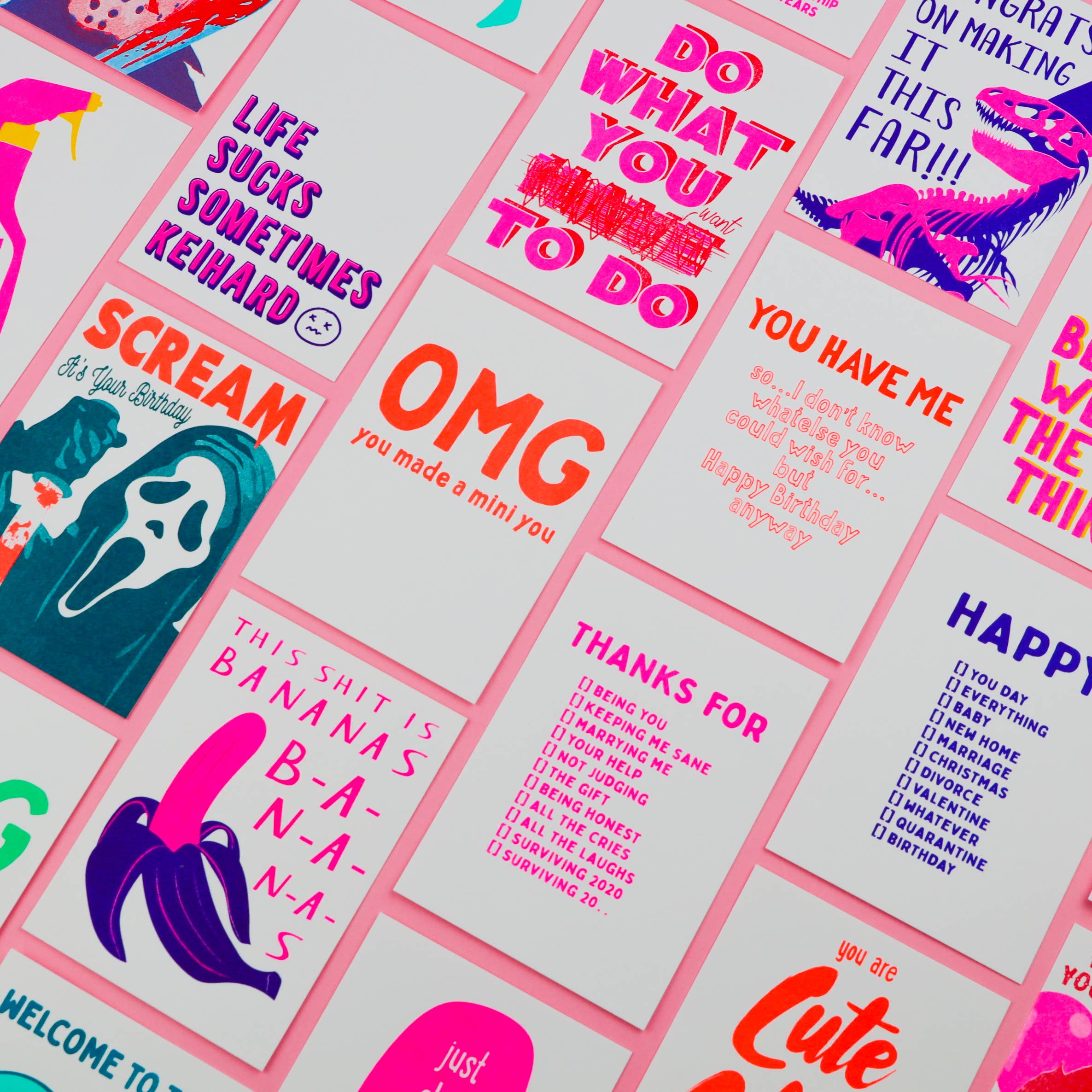 Carte postale Risograph Joyeux quel que soit le jour d’anniversaire