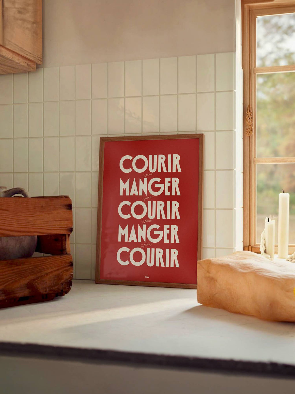 Affiche | Courir, pour manger… | Poster de running: L - 30x40cm