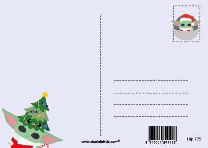 Carte postale de Noël Star Wars bébé Yoda