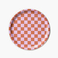 Plateau de service rond CHECKER Orange/Rose 31 cm