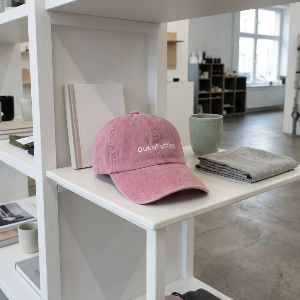 Casquette rose brodée « Hors du bureau »: Black/Gray