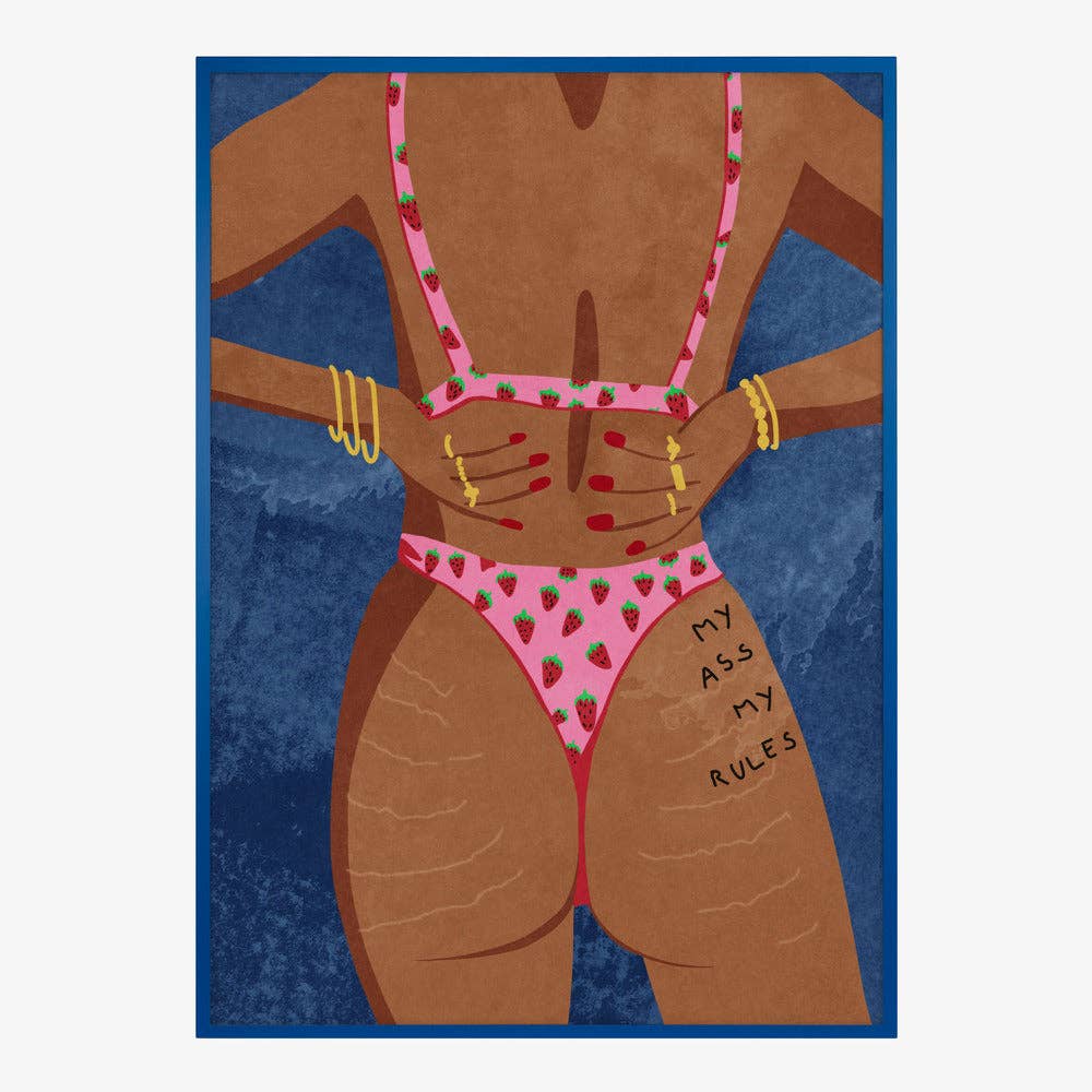 Affiche « Mon cul, mes règles » — Décor féministe pictural: Pas de cadre / 30x40 cm