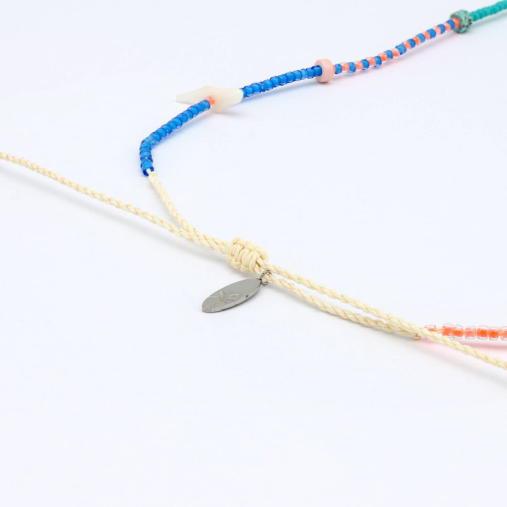 Metari collier délicat à perles, ras-du-cou surf coloré
