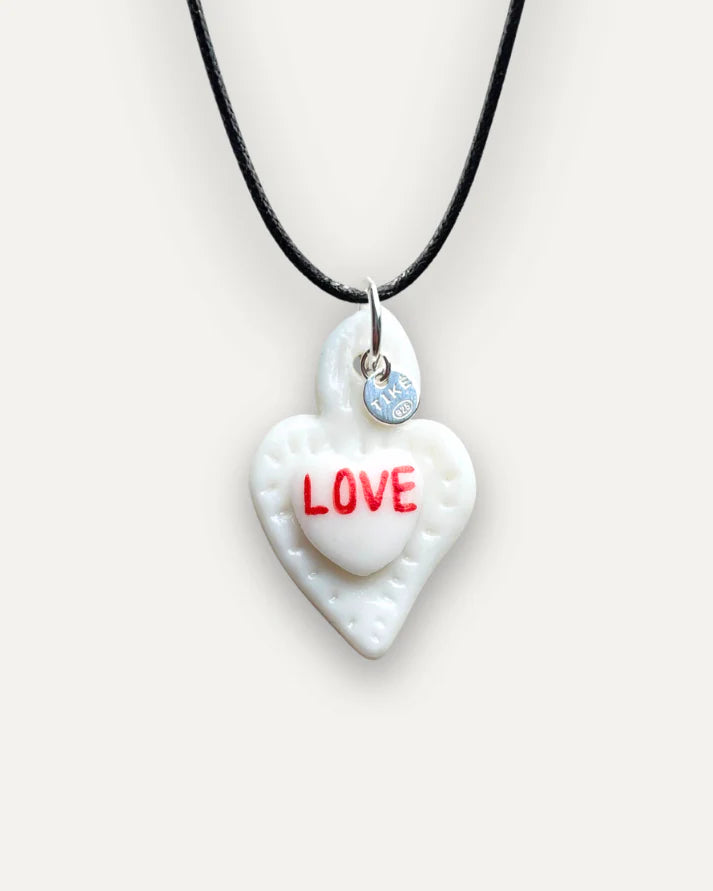 Pendentif en porcelaine Coeur Love