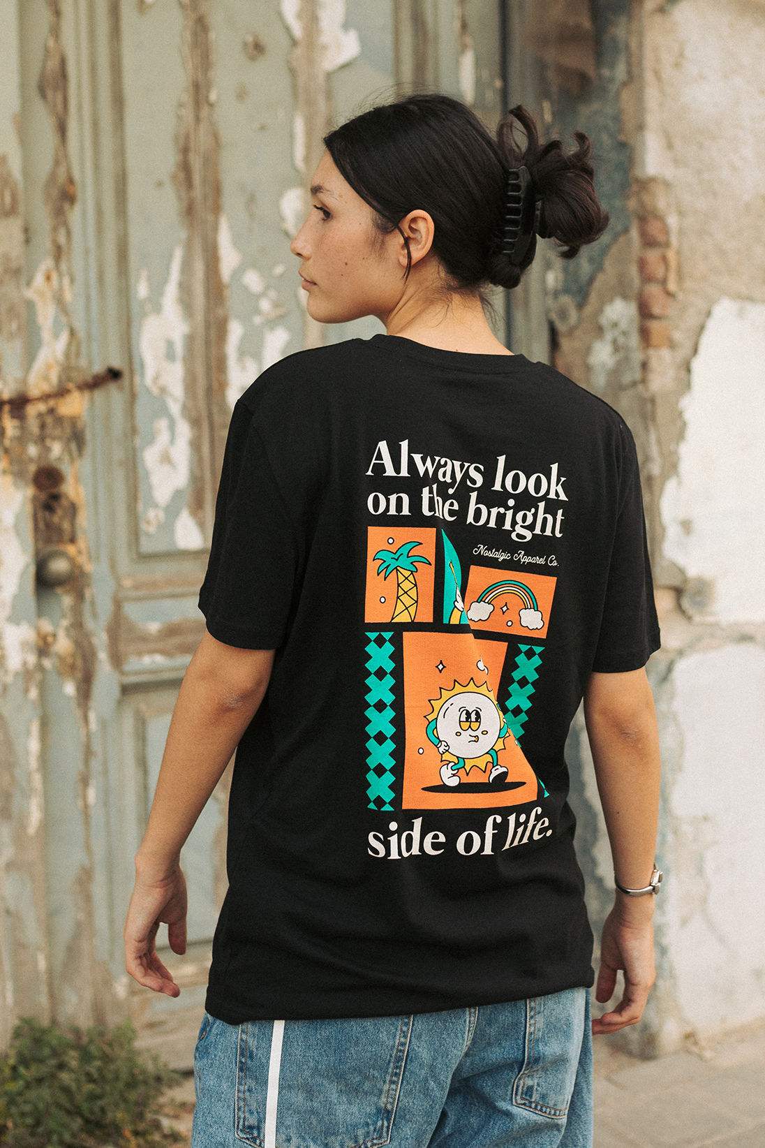 T-shirt unisexe noir « Always look on the bright side of life » | S / Coupe ajustée