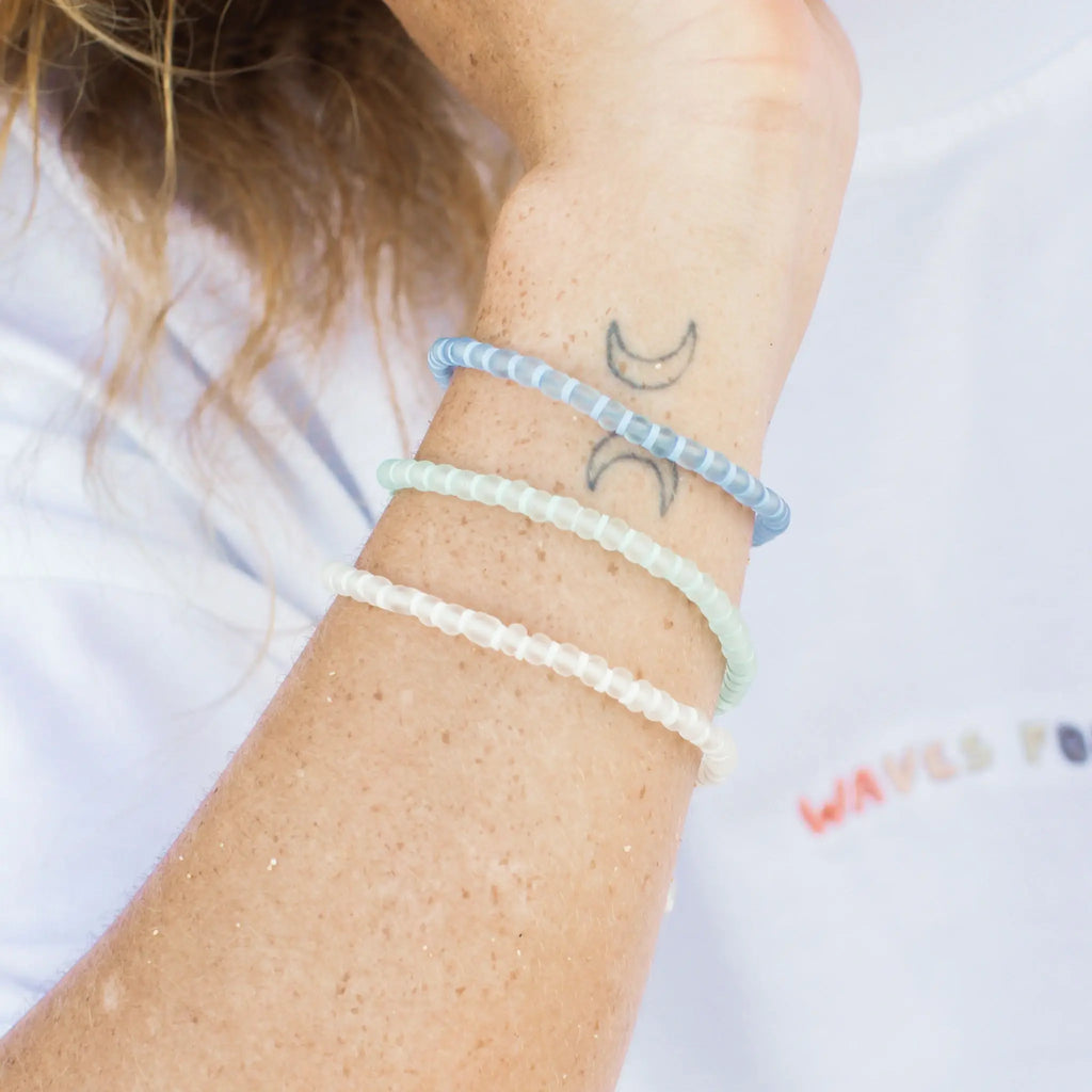 Bracelet Marley en perles de verre, bracelet Surf coloré: Orange