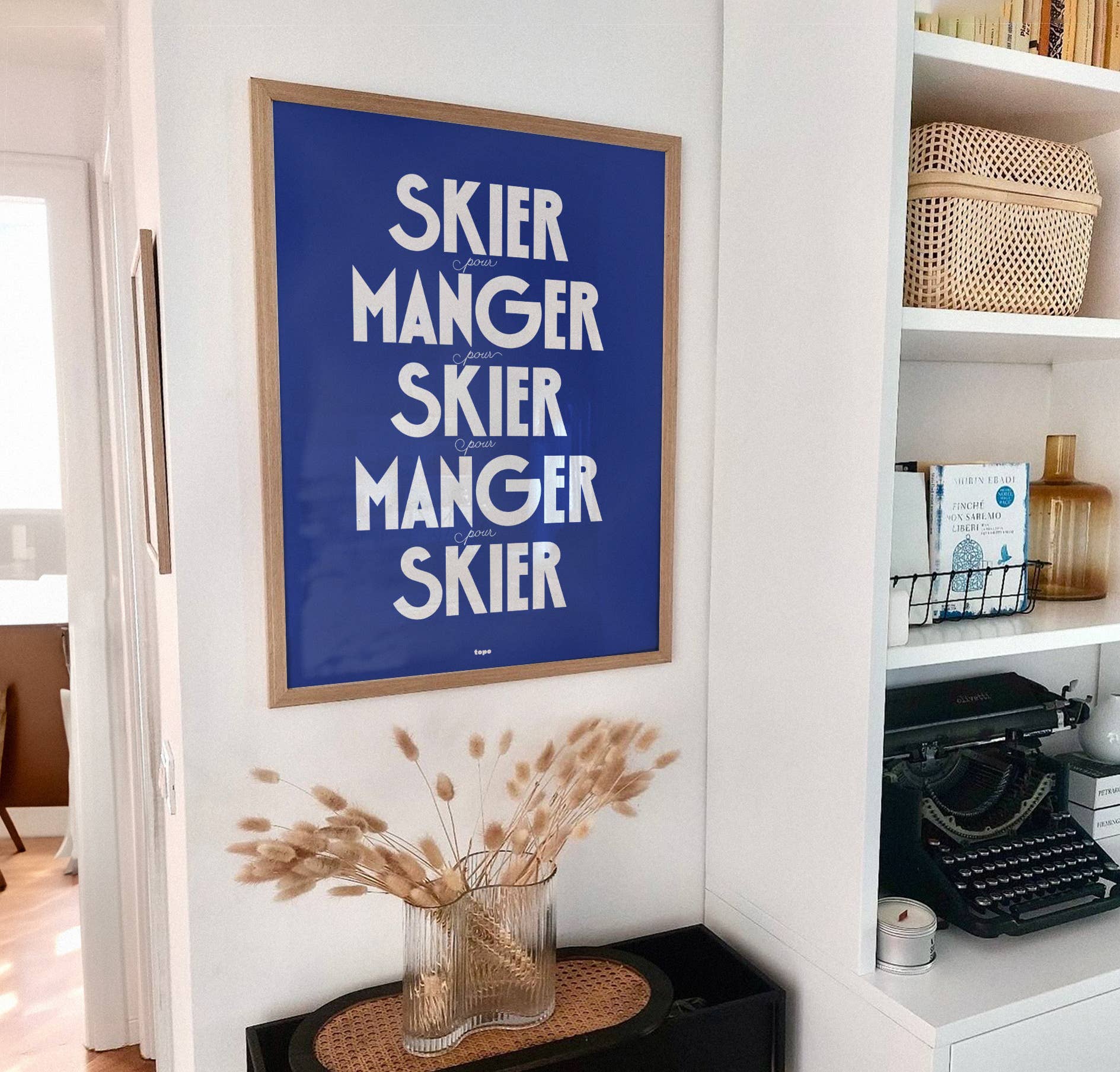 Affiche | Skier, pour manger… | Poster minimaliste: L - 30x40cm