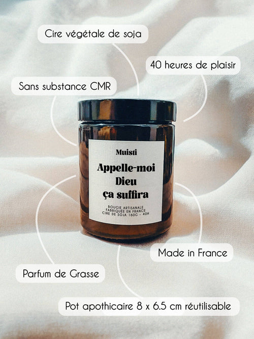 Bougie Parfumée - Appelle-moi Dieu ça suffira: Bois Précieux