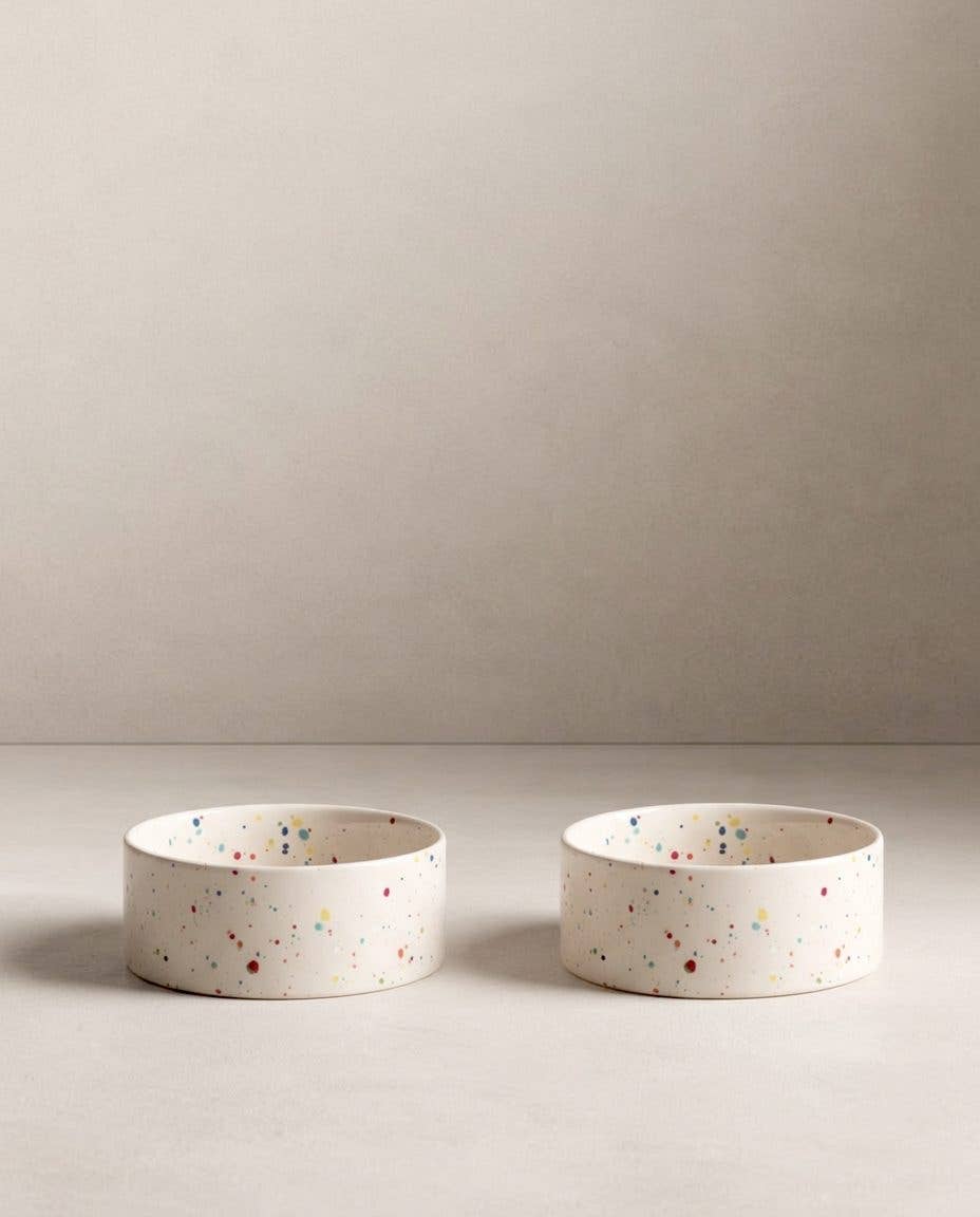 Nouveau lot de 2 gamelles pour animaux de fête 14 cm blanc