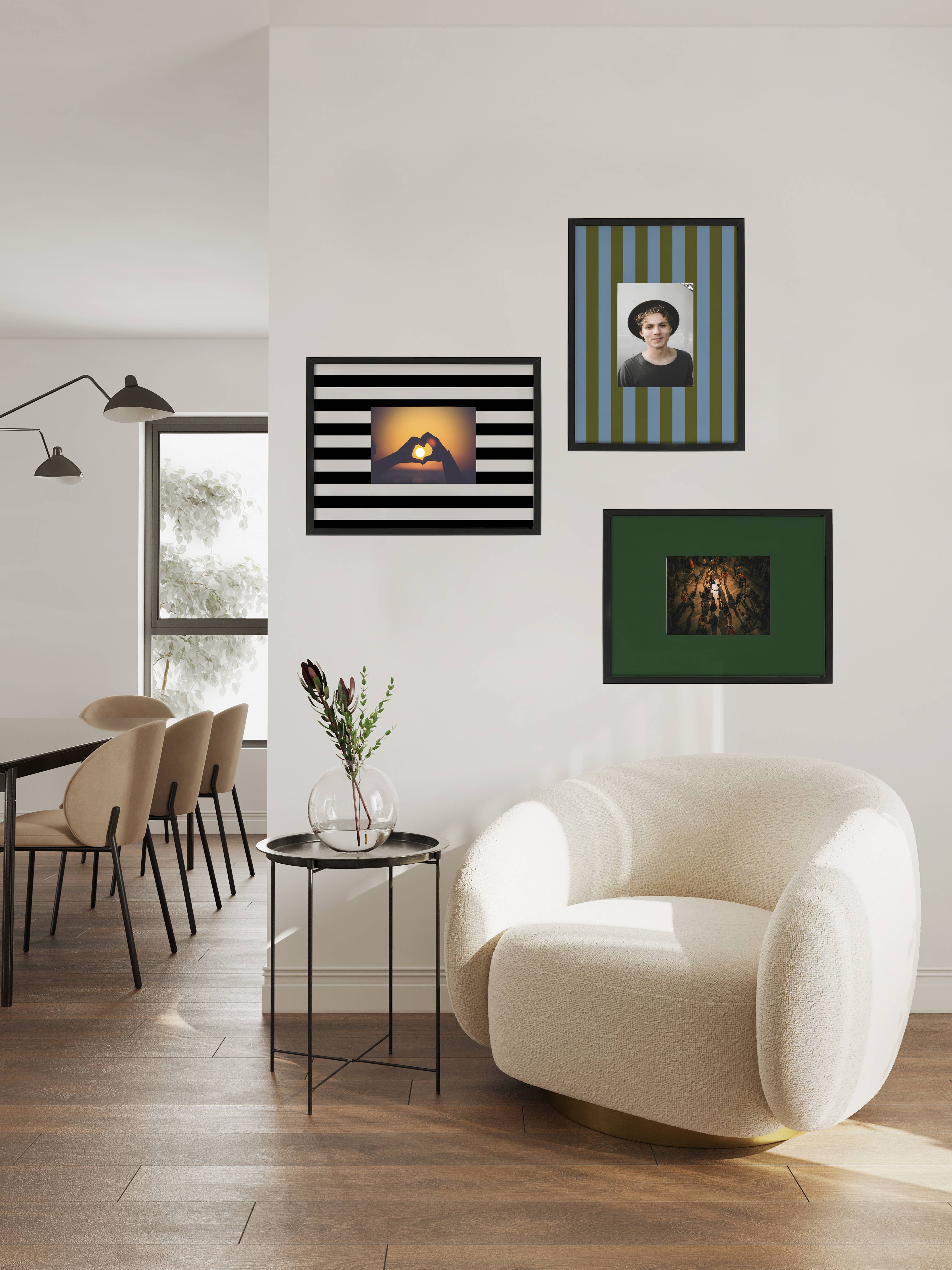 Cadre Photo 40X30 Pour Photos De 13X18 Bleu Et Vert