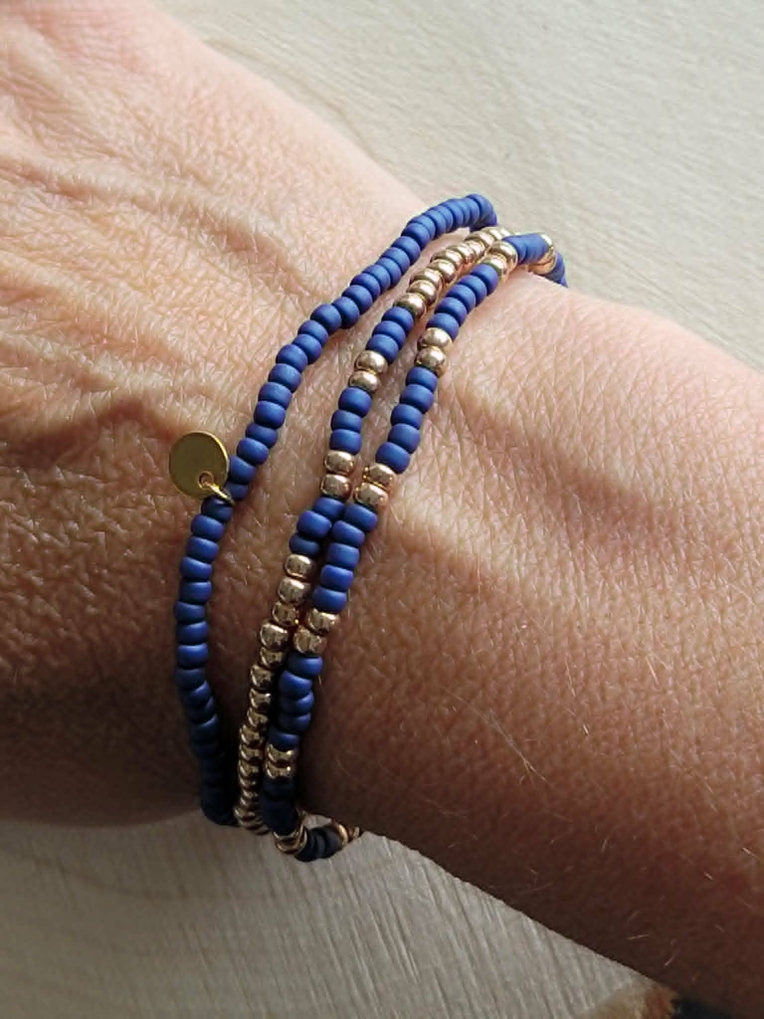 Ensemble de bracelets Miyuki cobalt mat