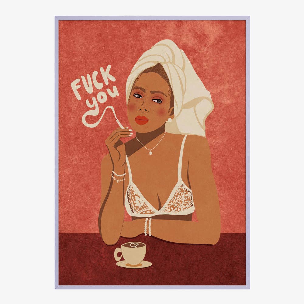Impression d'art — Femme en smoking et turban en serviette - Pop éditorial: Pas de cadre / 30x40 cm