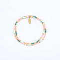 Bracelet perlé pastel Kemboja, bracelet rose extensible