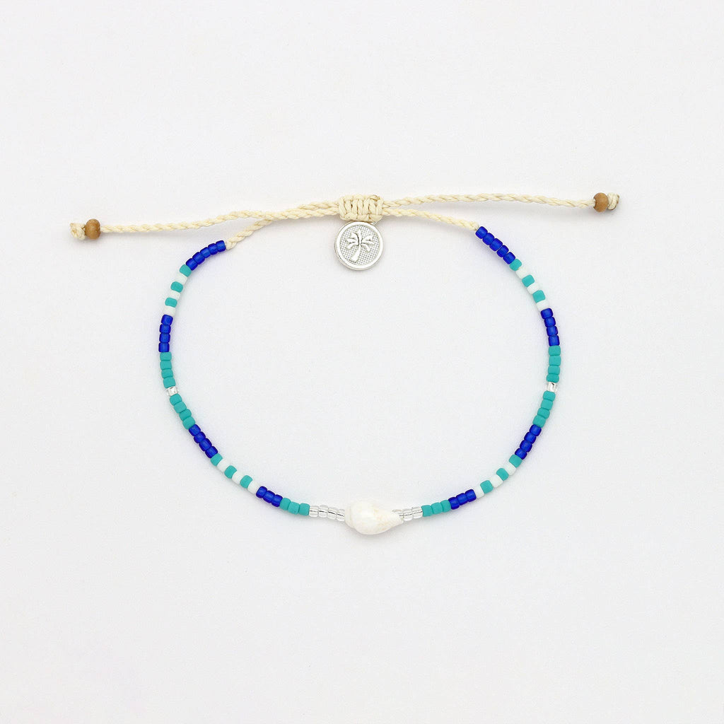Bracelet Mauna Loa, bracelet perlé délicat et réglable: Turquoise
