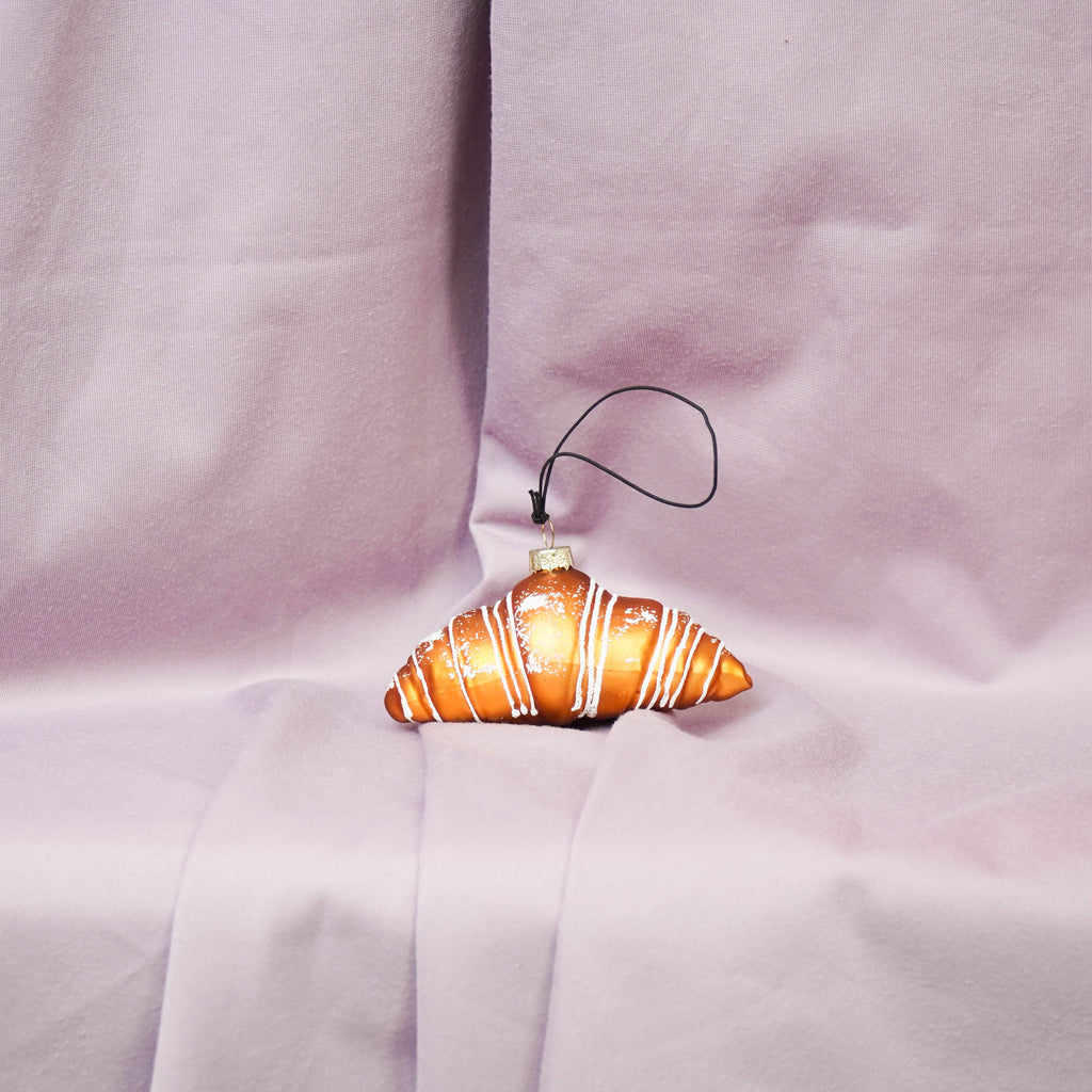 Ornement de Noël Croissant à Suspendre - Verre - 9,5x5x4,5cm