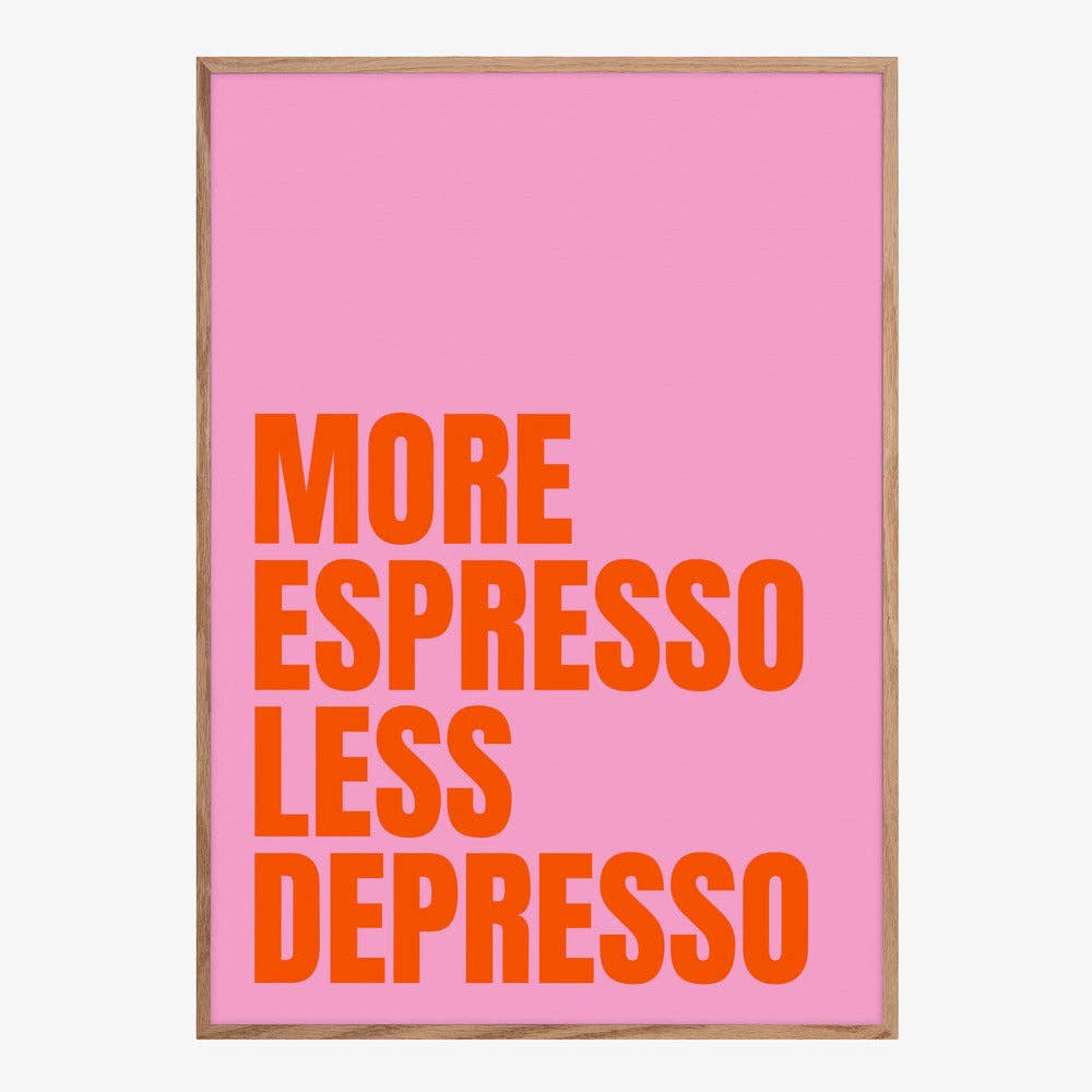 Plus d'espresso — Impression d'art café — Pop graphique: Pas de cadre / 30x40 cm