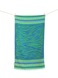 Serviette de plage Milos bleu parlement et lime