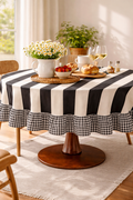 Nappe ronde à volants 100 % coton 120 cm