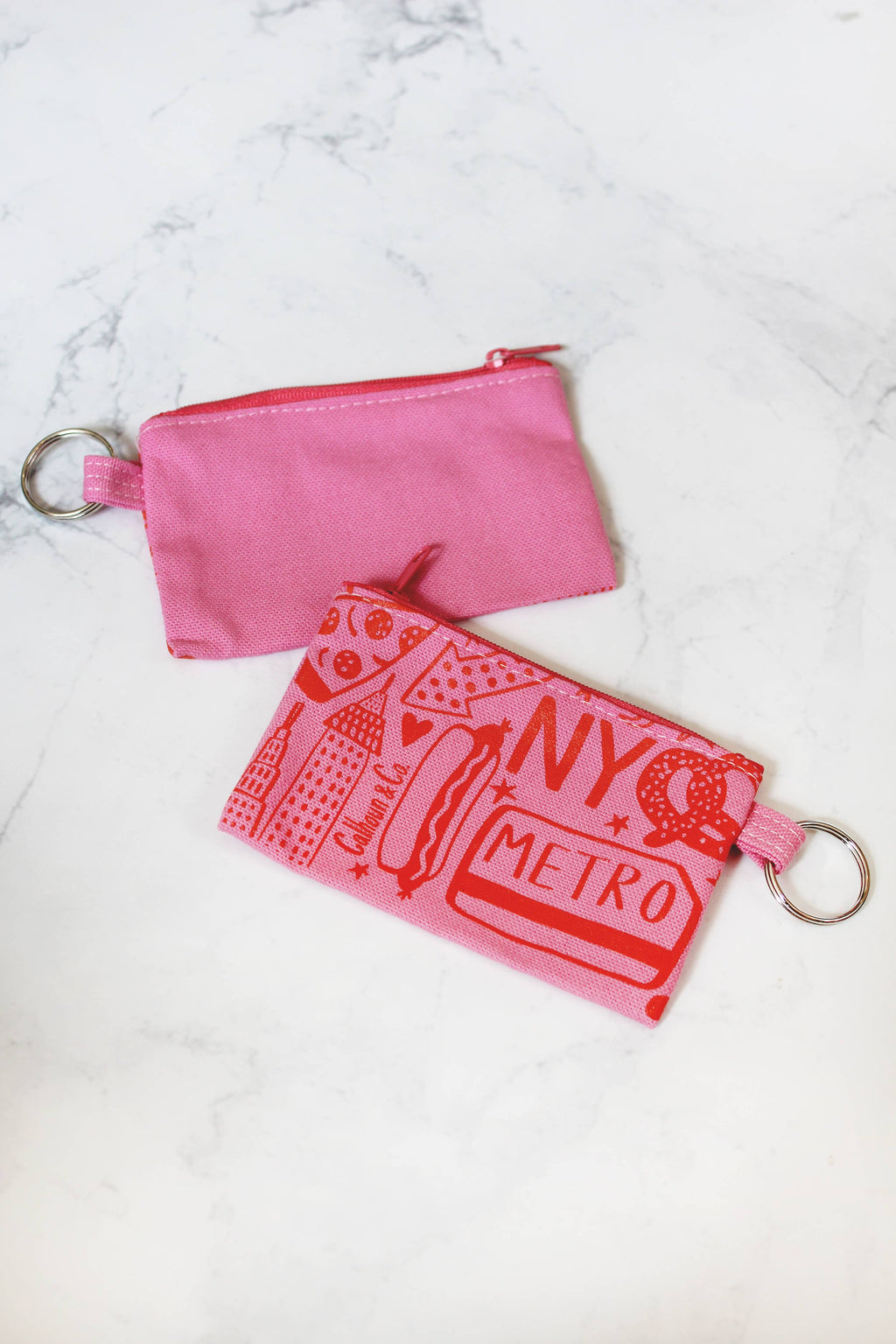Pochette porte-cartes zippée New York avec porte-clés: NEW-YORKAIS