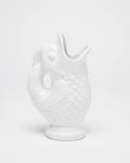 Vase grand format en forme de poisson en céramique blanche