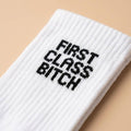 Chaussettes à message « 90s Bitch » — Cadeau pour enterrement de vie de jeune fille: Chienne de première classe / 37-43