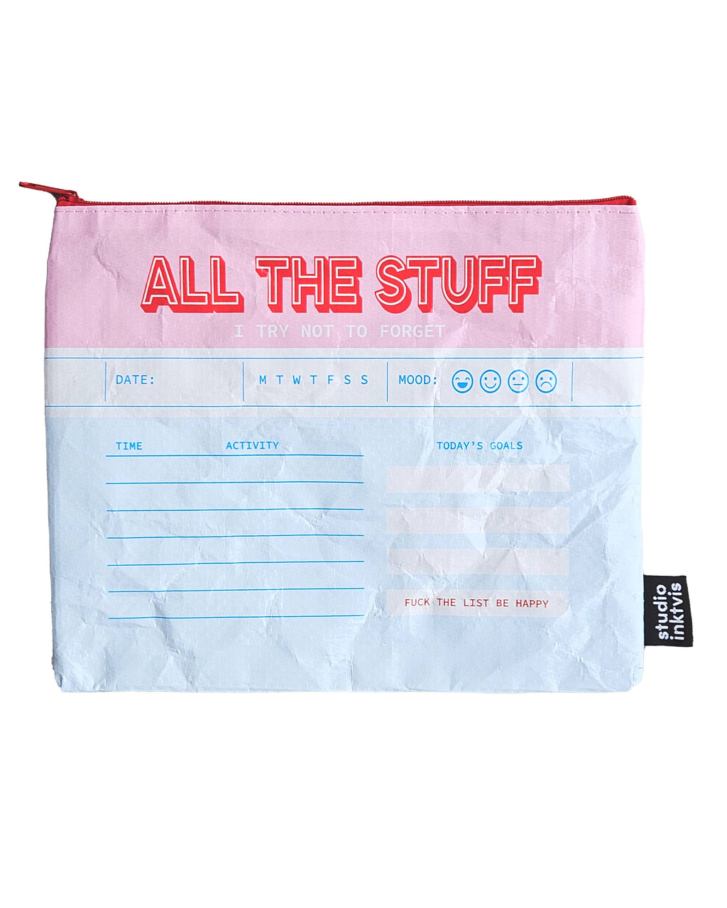 Grande pochette Tout Le Bazar Que J'Essaie fabriquée en plastique recyclé
