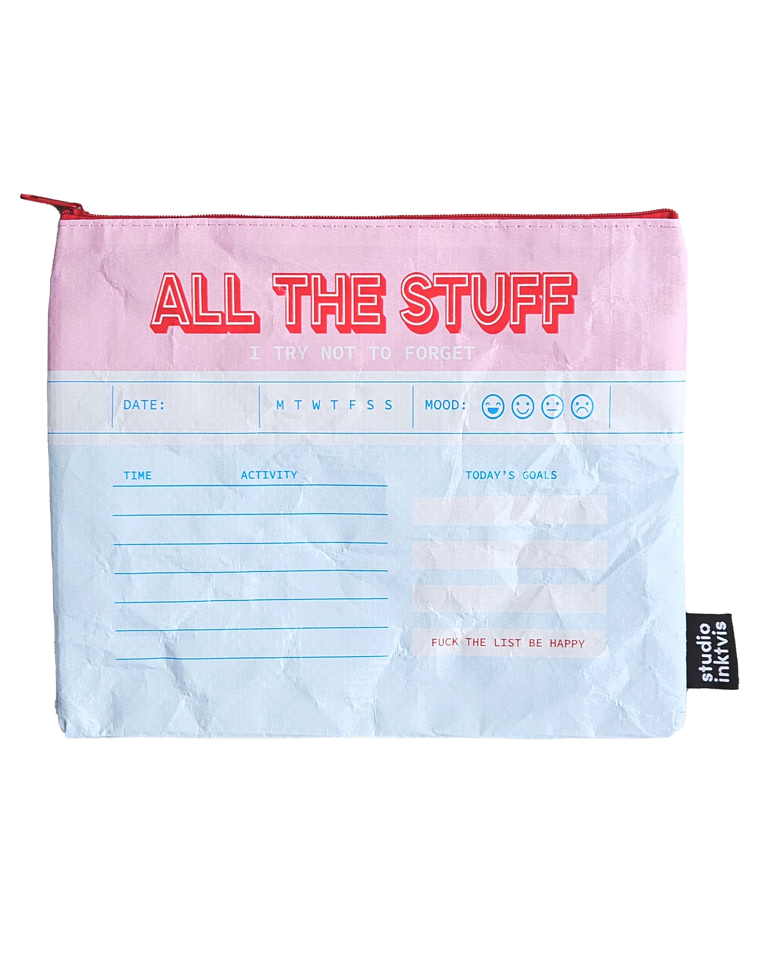 Grande pochette Tout Le Bazar Que J'Essaie fabriquée en plastique recyclé