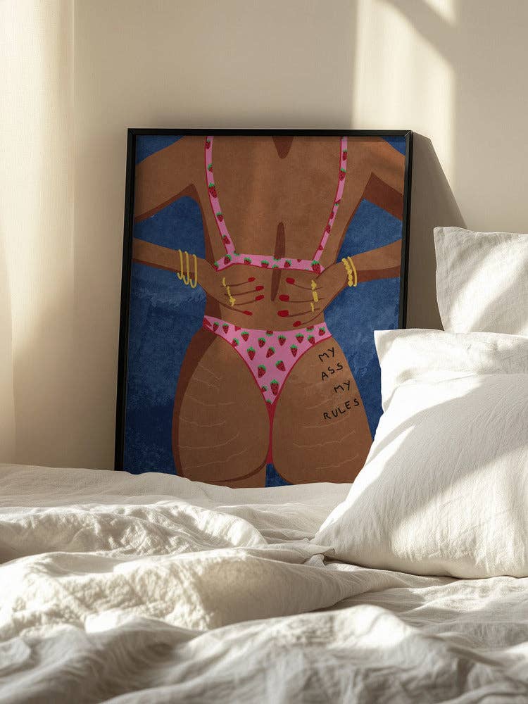 Affiche « Mon cul, mes règles » — Décor féministe pictural: Pas de cadre / 30x40 cm