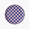 Plateau rond Checker Indigo/Amande - 31 cm