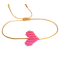 Bracelet avec cœur rose réglable
