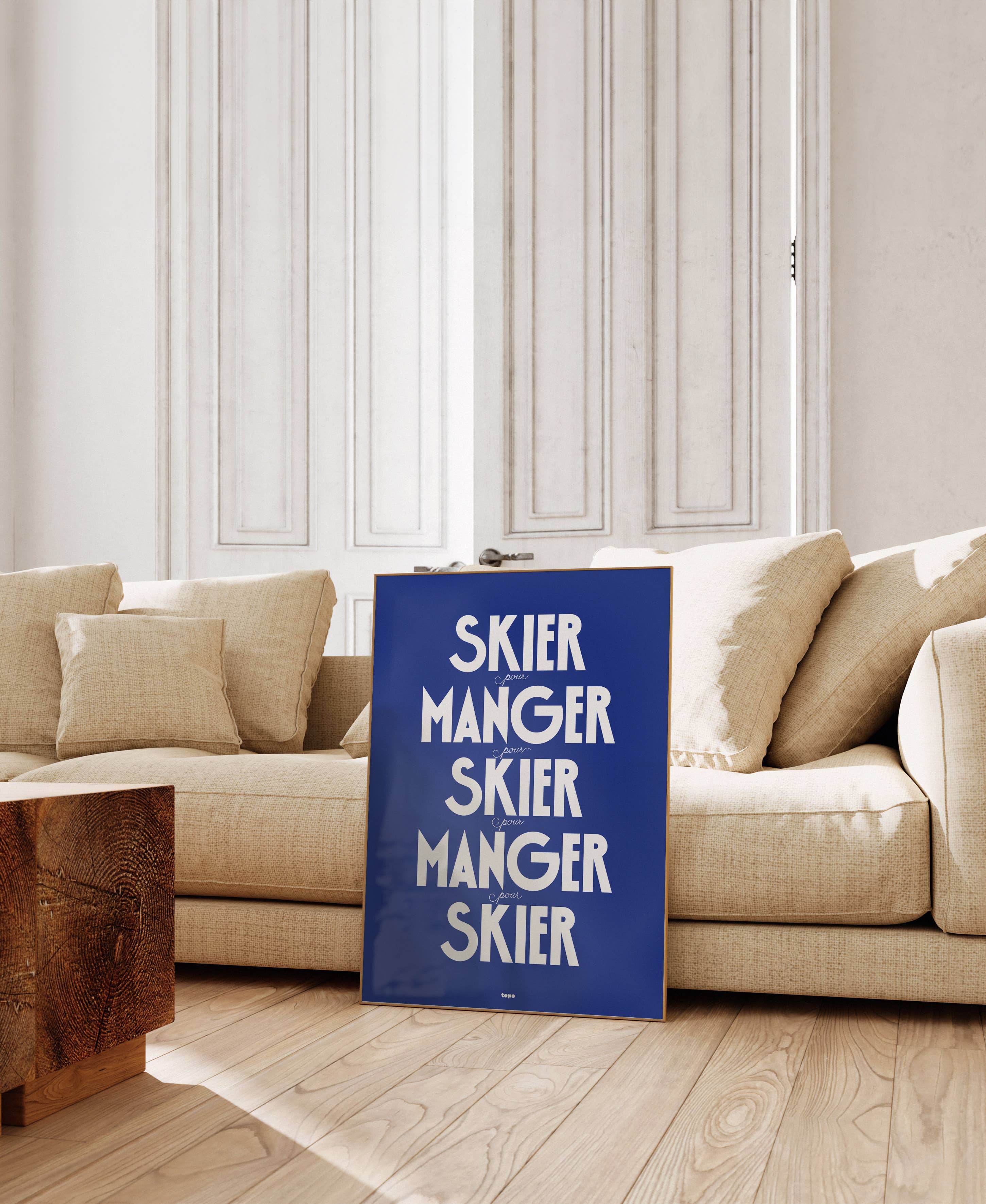 Affiche | Skier, pour manger… | Poster minimaliste: L - 30x40cm