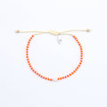 Mutiara Bracelet délicat à perles, Bracelet de surf réglable: Rose & Orange