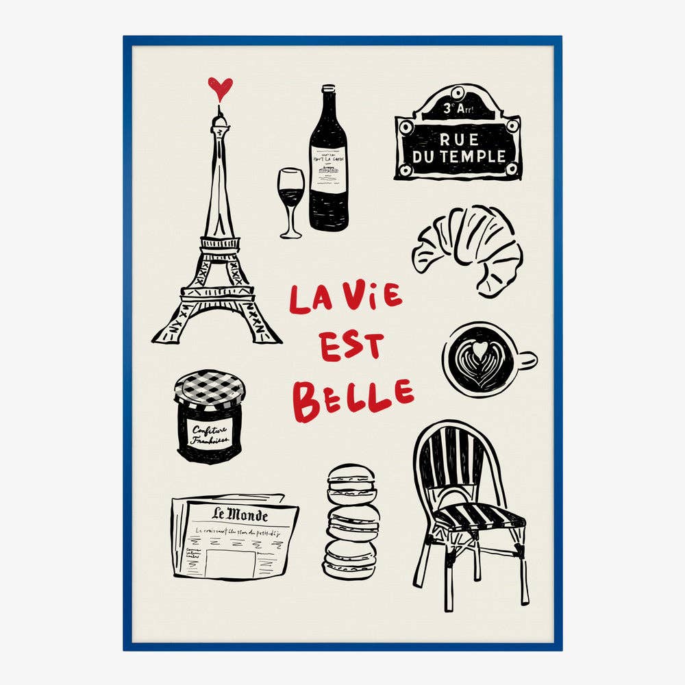 Affiche « Icônes de Paris » – Décor en encre noire: Pas de cadre / 30 x 40 cm