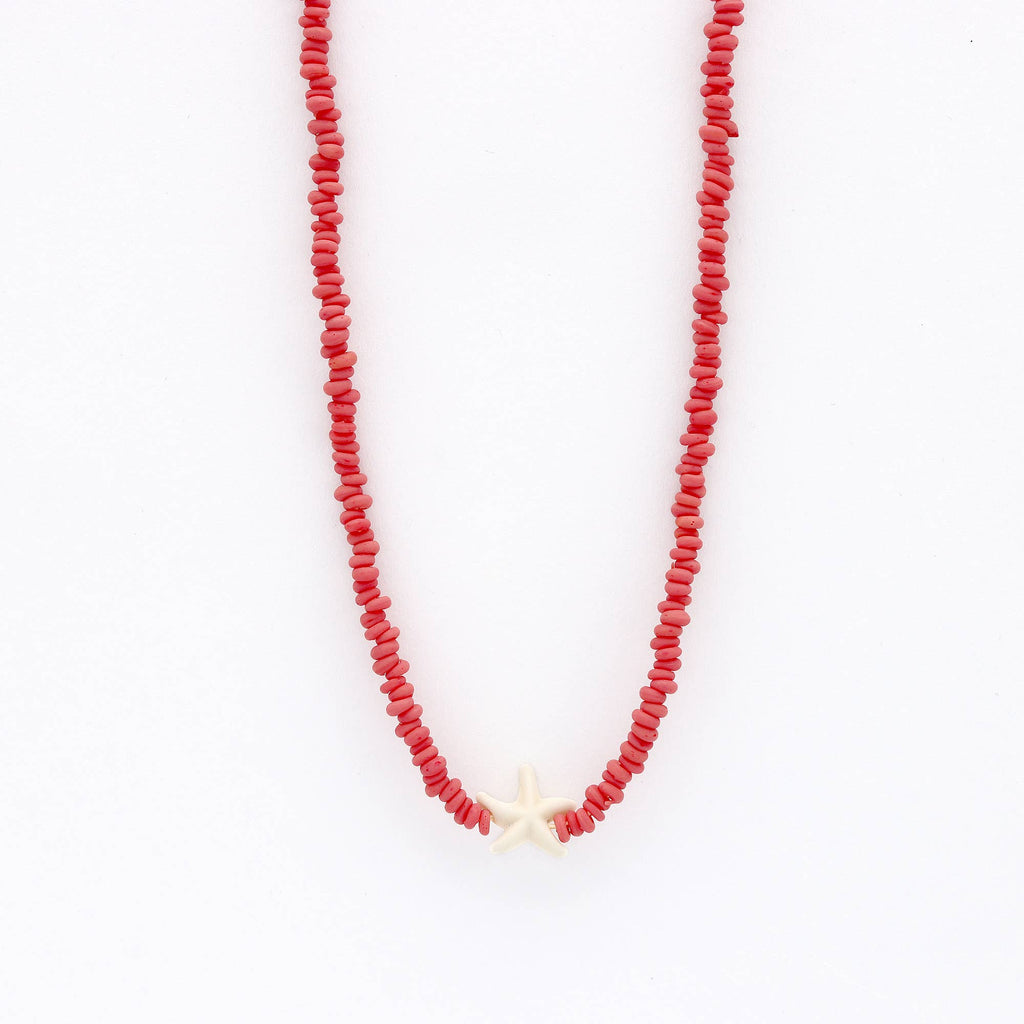 Collier Étoile de Récif avec Perles: Red