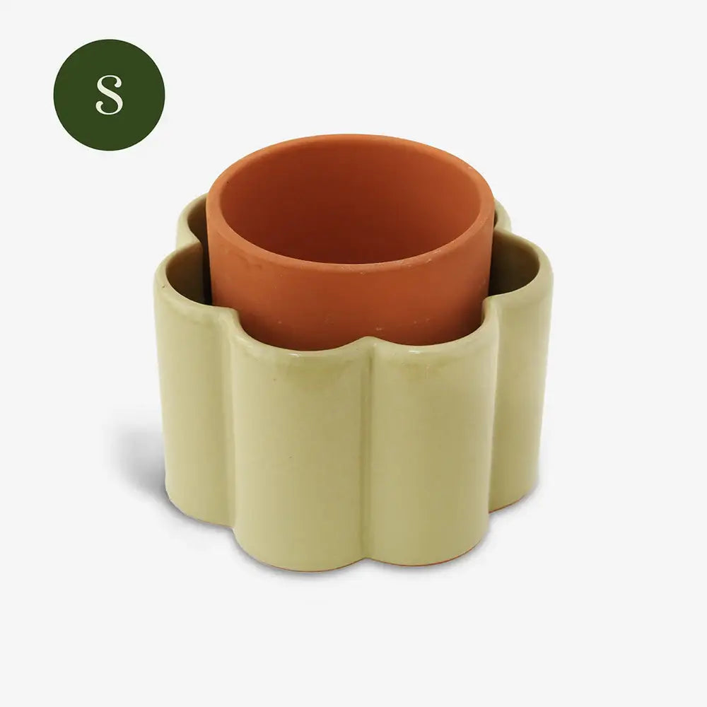 Pot auto-arrosant Paulita (S) - Vert sauge