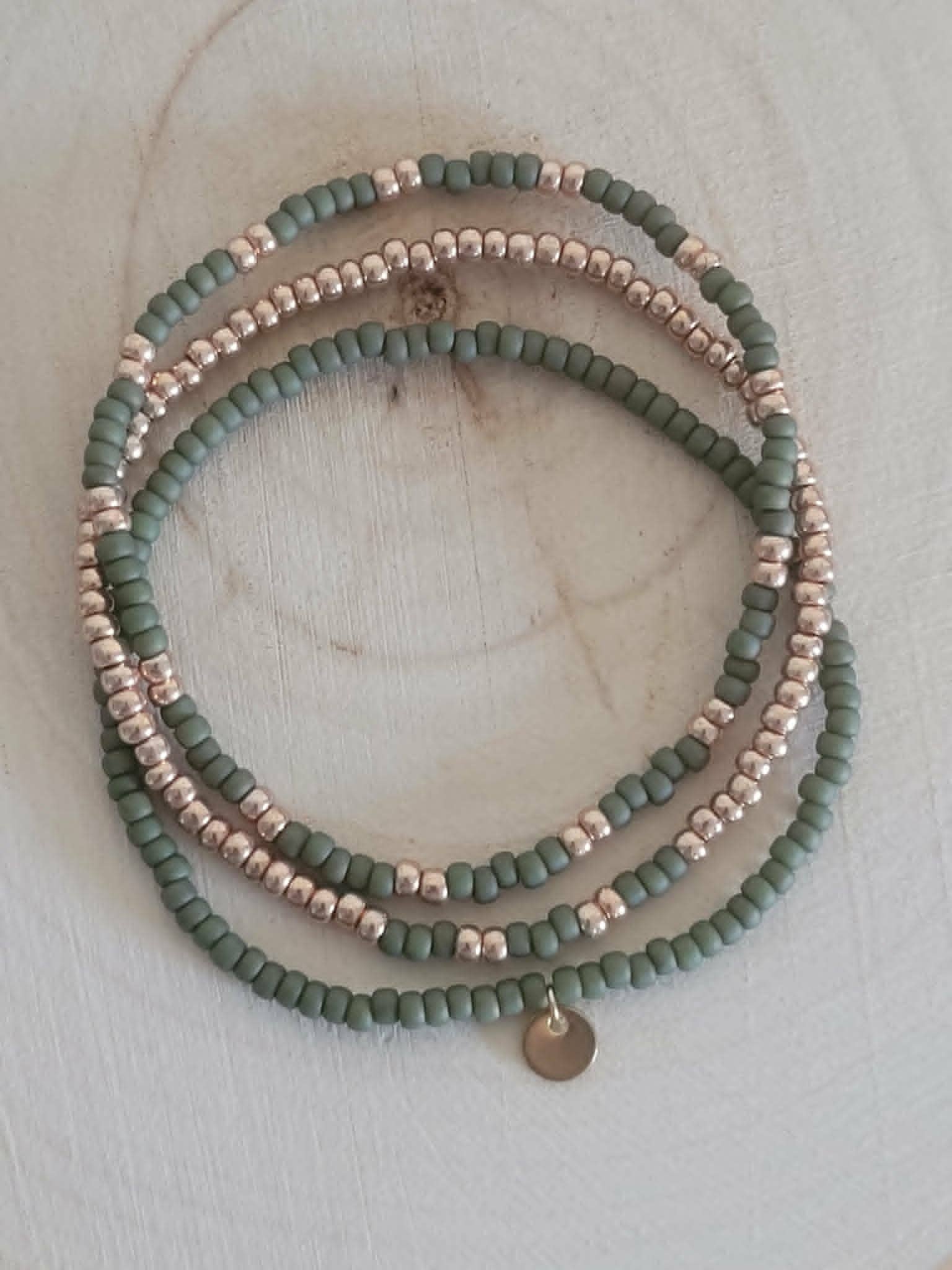 Ensemble de bracelets Miyuki olive mate