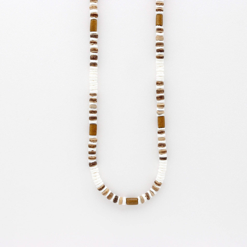 Collier en perles de bois Nusa Lembongan, ras-de-cou de surf pour hommes: Bois et naturel