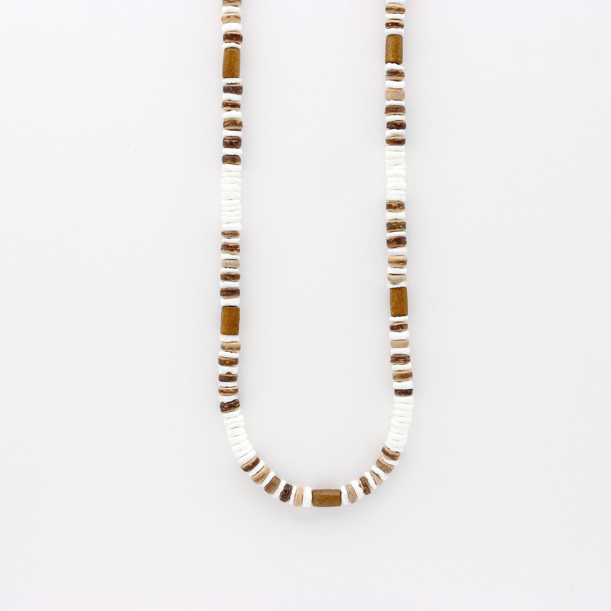Collier en perles de bois Nusa Lembongan, ras-de-cou de surf pour hommes: Bois et naturel