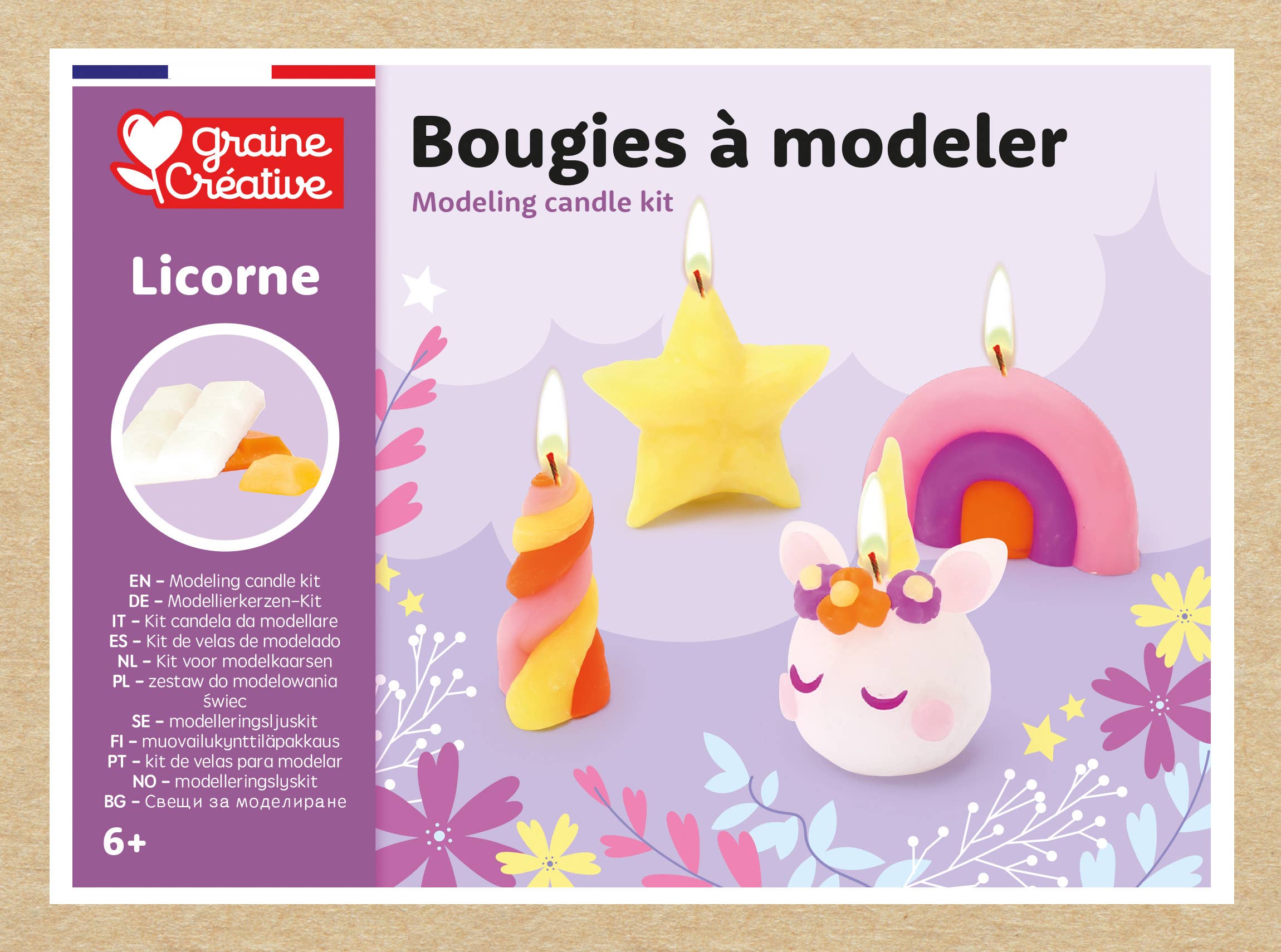 KIT BOUGIE A MODELER LICORNE