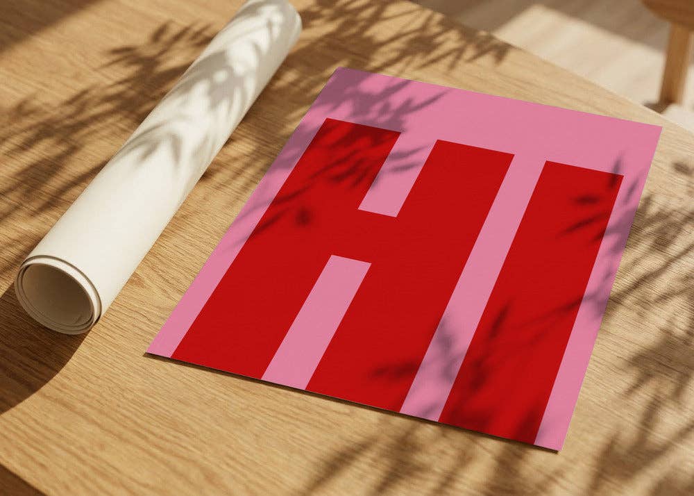 Impression artistique typographique « HI » — Poster graphique pop: Pas de cadre / 30x40 cm
