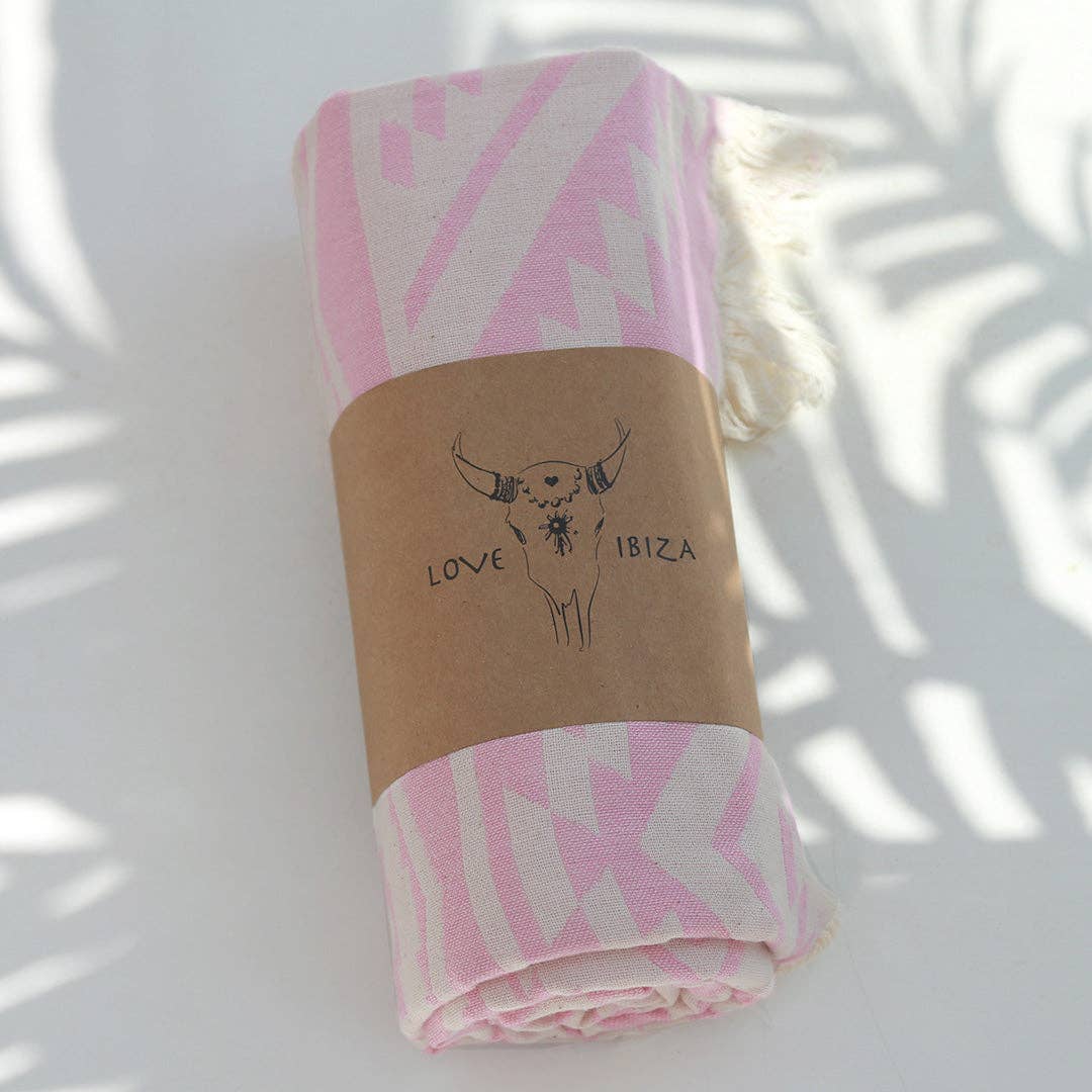 Serviette hamam rose aztèque