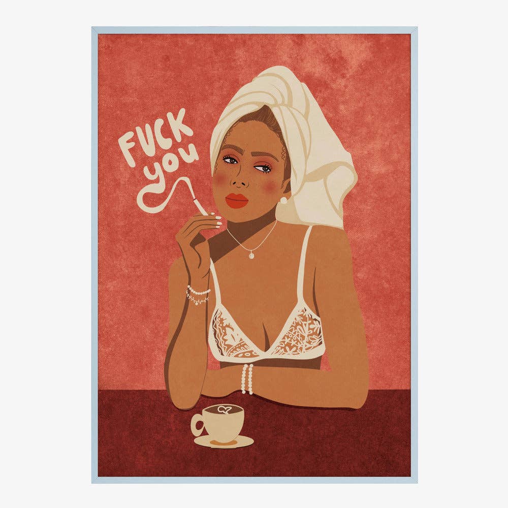 Impression d'art — Femme en smoking et turban en serviette - Pop éditorial: Pas de cadre / 30x40 cm