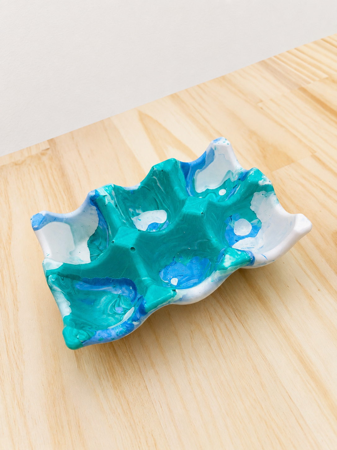 Support pour œufs turquoise