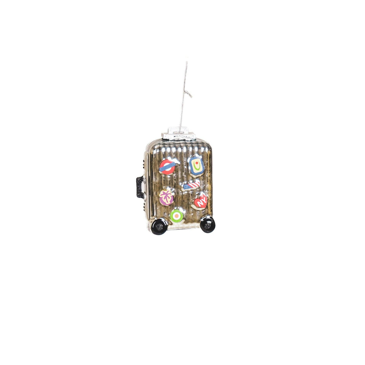 Suspension de Noël - Valise - Verre - Argent - 8x4x11,5cm