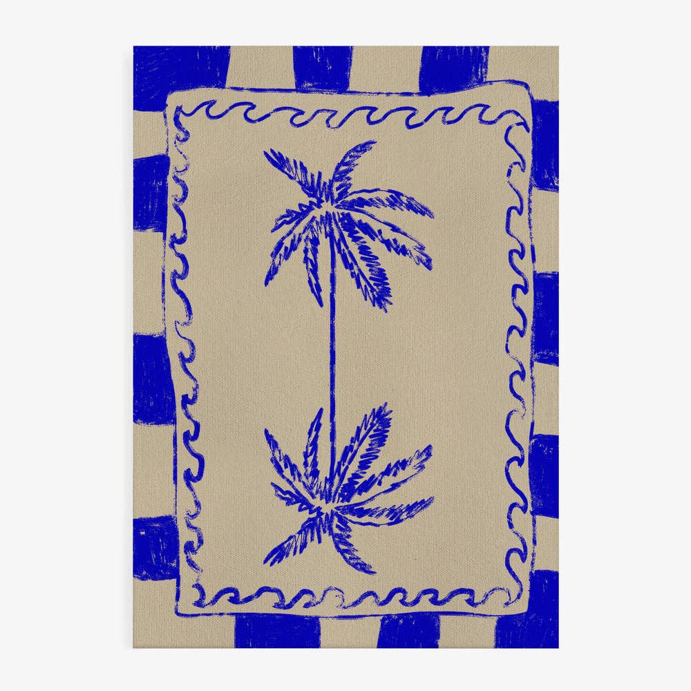 Estampe « Palmiers » - Linogravure bohème: Pas de cadre / 30 x 40 cm