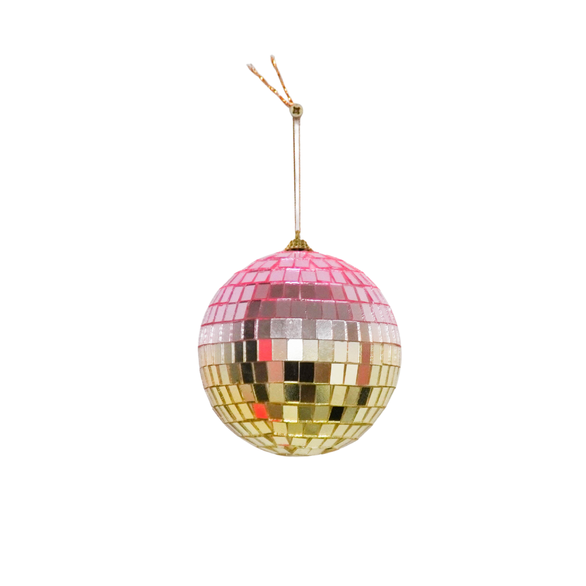 Décoration de Noël - Suspension de Noël - Boule à facettes - Mousse - Rose/Or - 15x15x15cm