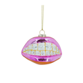 Ornement - Suspension de Noël - Lèvre de Bracelet - Verre - Rose - 9x6,5x6,5cm
