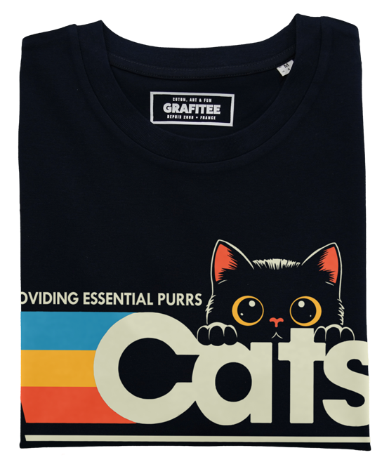 T-shirt Cats, Meow Core Edition - Style casual en bio: Noir / XS