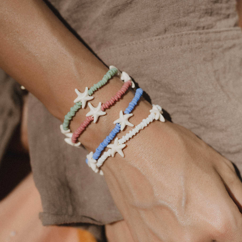 Bracelet étoile de mer Tidepool en perles: Blanc