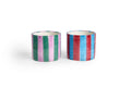 Ensemble de 2 tasses en céramique (Rayures violettes)